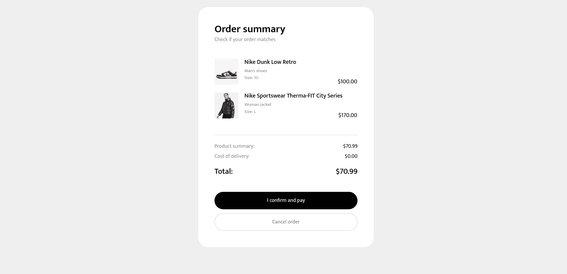 Nike_order_summary_view